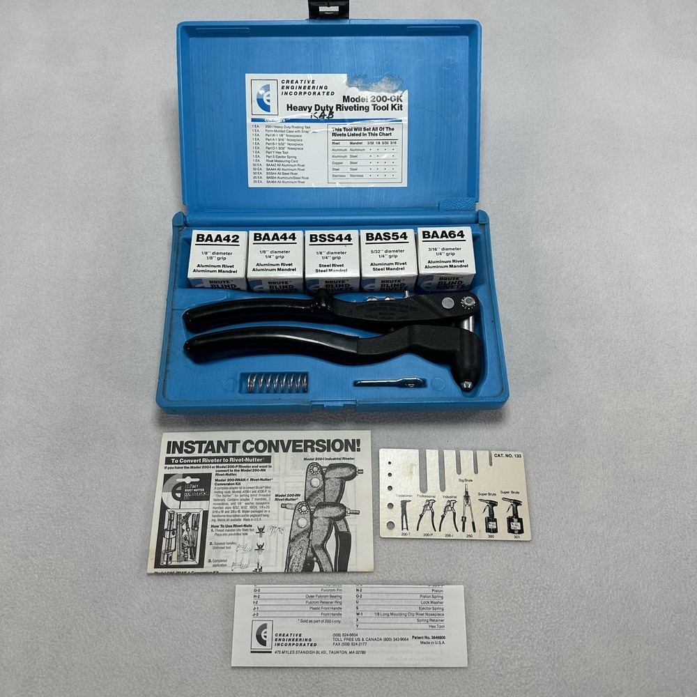 Heavy Duty Riveting Took Kit Model 200-GK NSN51200102894310